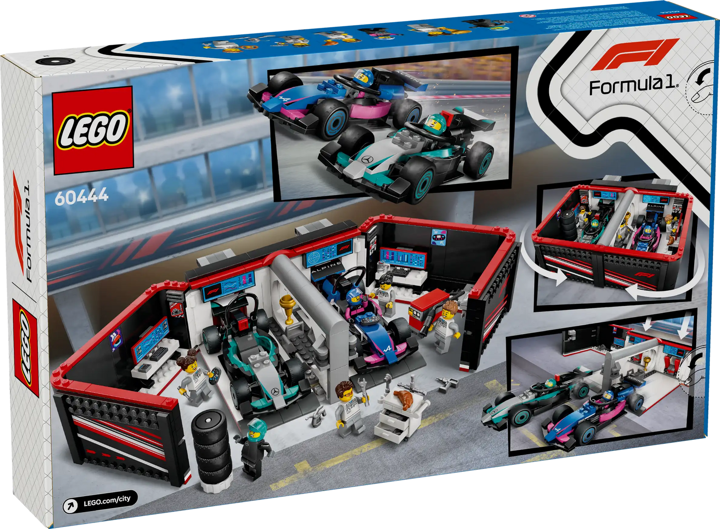 LEGO City F1® Garage mit Mercedes-AMG & Alpine Rennautos (60444)