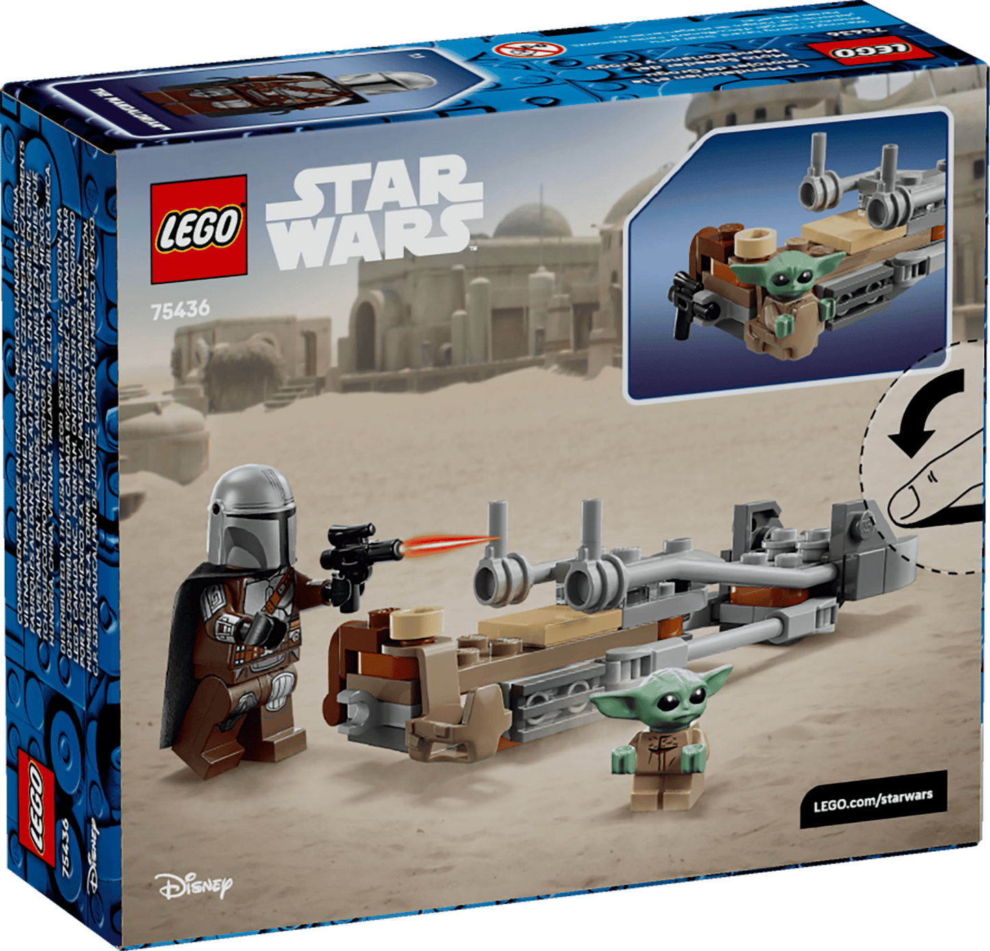 LEGO Star Wars Der Mandalorianer und Grogu auf ihrem Speeder Bike™ (75436)