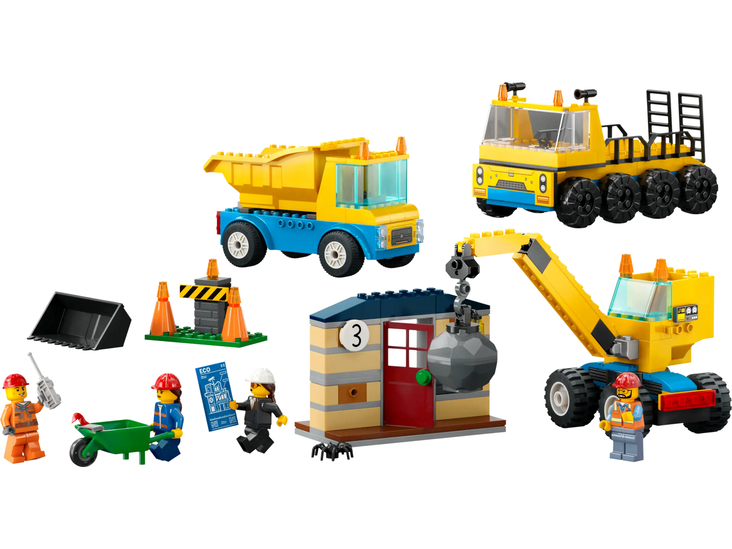 LEGO City Baufahrzeuge und Kran mit Abrissbirne (60391)