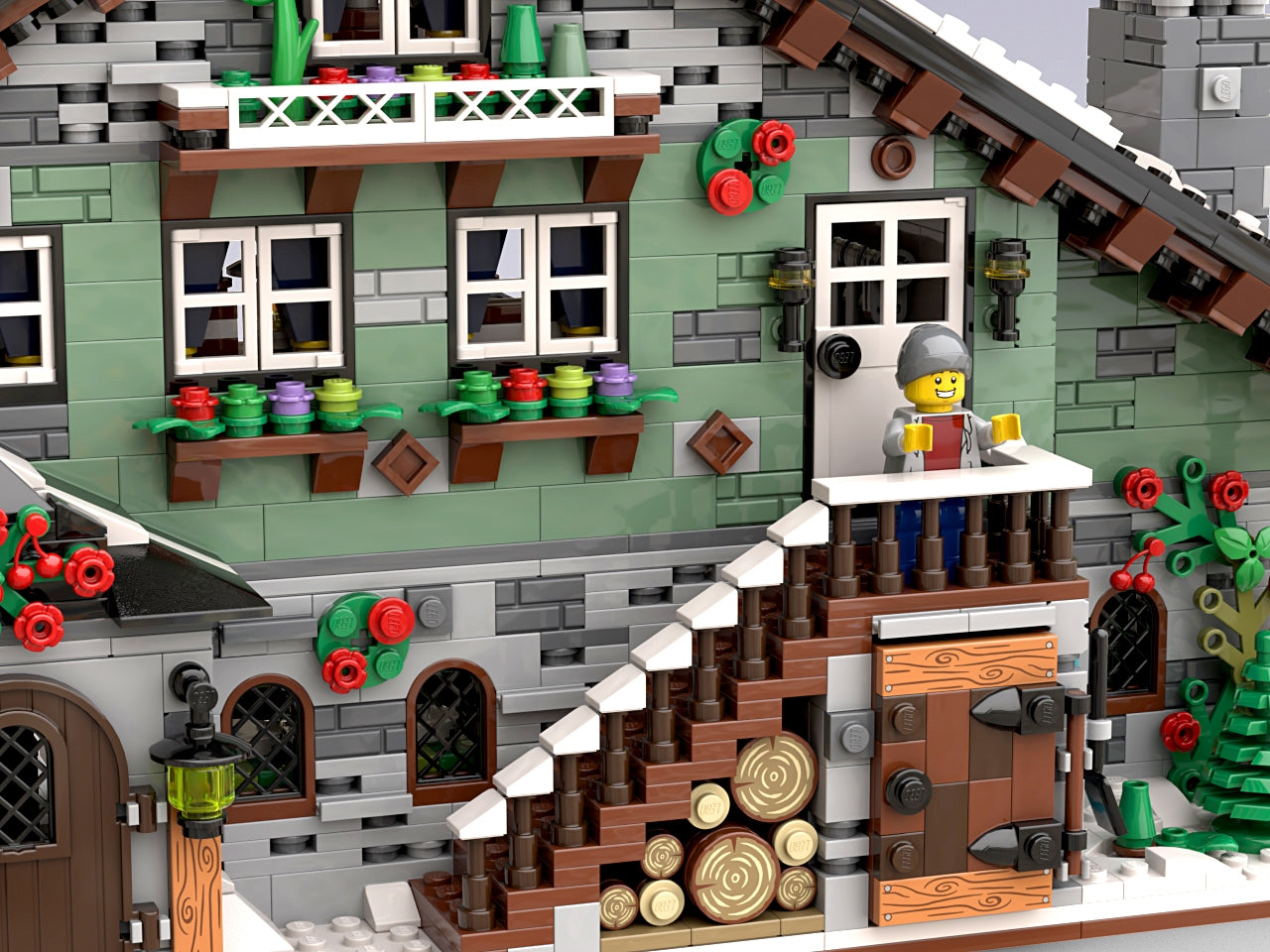 LEGO® Bricklink 910004 Winterliche Almhütte