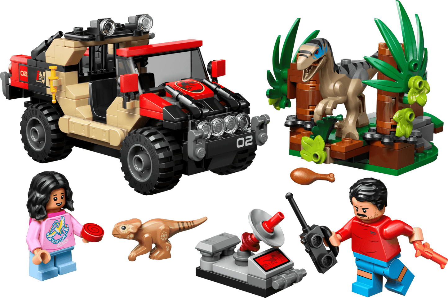 LEGO Jurassic World Raptor: Verfolgungsjagd mit dem Geländewagen (76972)