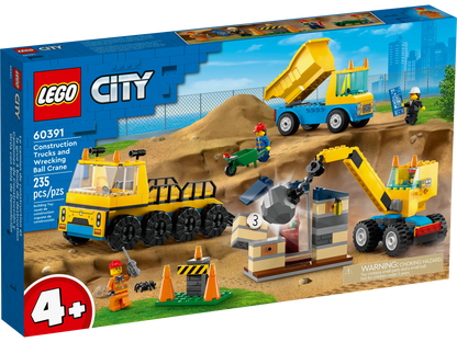 LEGO City Baufahrzeuge und Kran mit Abrissbirne (60391)